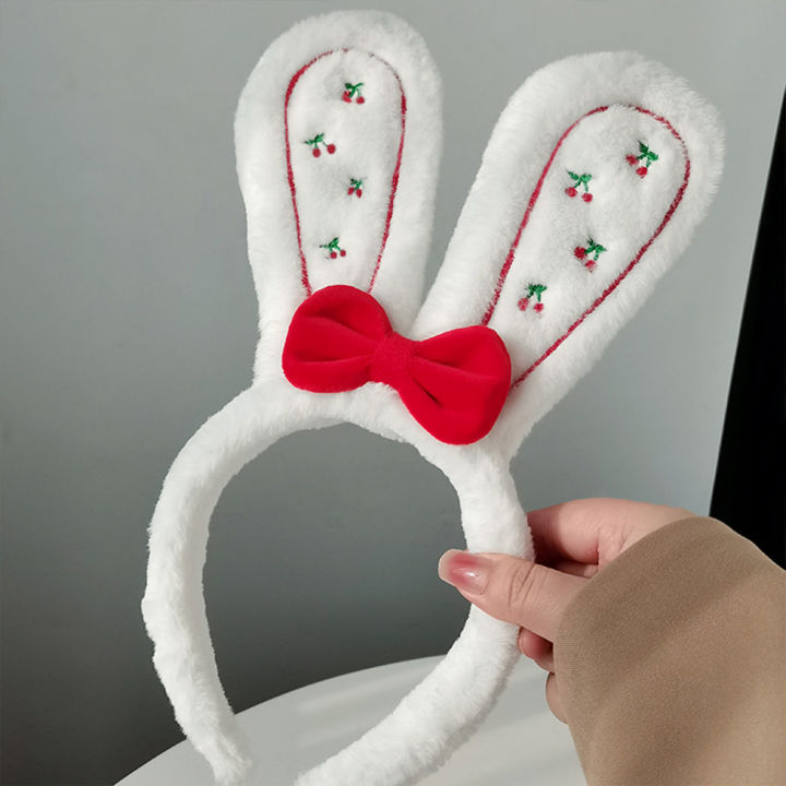 Bow Tie Cartoon Plush Rabbit Headband Soft Rabbit Ears Love Heart Love Heart Hair Hoop Cartoon Plush Cosplay Hair Band for Cosplay Parties Costume Parties Dress-Up Events Anime Conventions Children'S