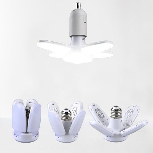 28W Foldable LED Bulb E27 Fan Blade LED Lamp AC 220V Spotlight For Home ...