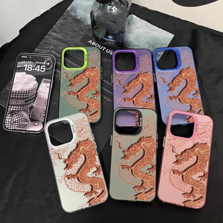 Casing%20For%20iPhone%2011%2012%2013%20Pro%20X%20XS%20Max%20XR%20Cellphone%20Case%20Hard%20Silver%20Black%20White%20Colorful%20Matte%20IMD%20New%20Year%20Chinese%20Dragon%20Laser%20Style%20Lucky%20Fashion%20Cartoon%20Shockproof%20Hot%20Cover%20INS%20Cute%20-%20Image%202