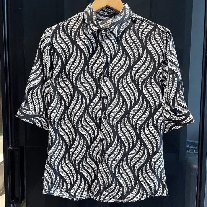 Printed%20Shirt%20Men's%20High%20Sense%20Ice%20Silk%20Short%20Sleeve%20Summer%20Fashion%20BrandinsPu%20Shuai%20Men's%20Shirt%20Design%20Sense%20Niche%20Top%20-%20Image%208