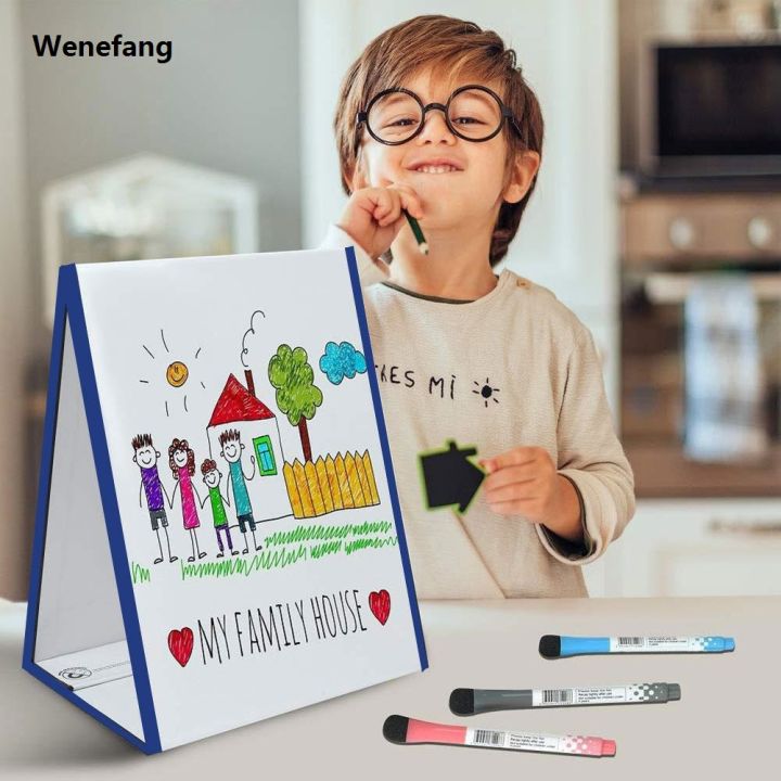 Wenefang%20New%20style%20Folding%20Magnetic%20Triangle%20Self%20Standing%20White%20Board%20Kids%20Writing%20Drawing%20Handwriting%20Whiteboard%20Dry%20Erased%20Teaching%20Tool%20-%20Image%202