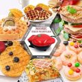 3 in 1 Mini Waffle Maker Machine 4 Inch- 350 Watts individual Belgian Waffles, Stainless Steel Non-Stick Pan Cakes, Small waffle Maker for Home Waffle. 