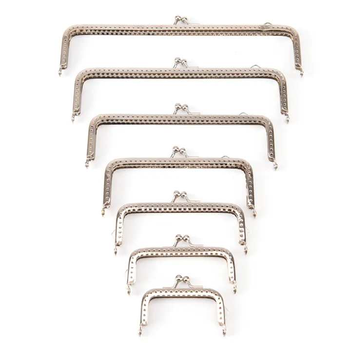 1pc Retro Alloy Metal Flower Purse Bag DIY Craft Frame Kiss Clasp Lock Silver MJK