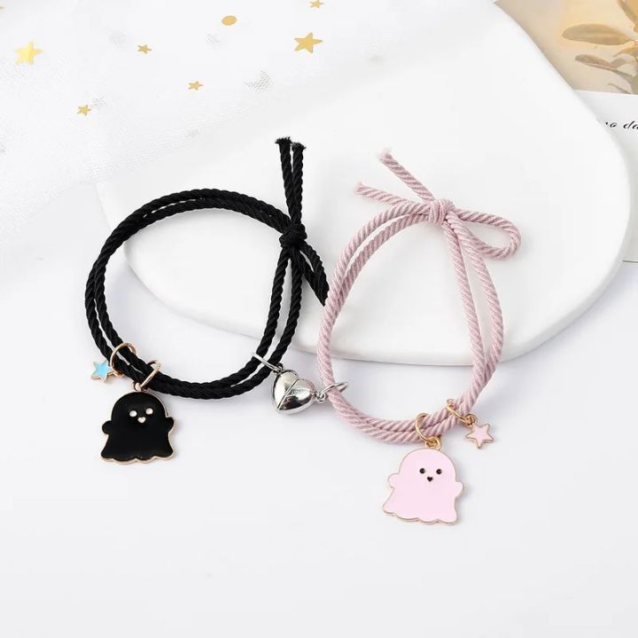 2Pcs%20Romantic%20Couple%20Heart%20Magnetic%20Attracting%20Bracelets%20for%20Girl%20Cute%20Cartoon%20Ghost%20Pendant%20Bracelet%20Friendship%20Halloween%20Gift%20-%20Image%203