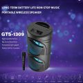 Extra Bass GTS1309 Wireless Portable Speaker Bluetooth, FM Radio, TF Memory Card Reader and USB Pen Drive Music Synchronized Light Display Speaker With Free Mic. 