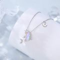 VOQ Silver Color Jewelry Dolphin Charm Box Chain Pendant Necklace Women Wedding Party Gifts. 