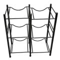 Water Bottle Holder Black 3 Tier 2 Row Water Bucket Storage Rack for Kitchen. 