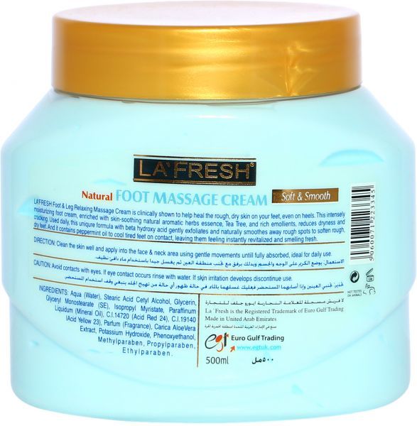 LA fresh foot & leg massage cream tea tree 500ml