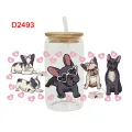 3D UV DTF Transfers Stickers 16oz Cup Wraps Cow Dog Cat Animal Printed For DIY Glass Ceramic Metal Leather Etc. D2266. 