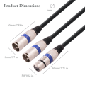 XLR Female to Dual XLR Male Y Splitter Cable, XLR Splitter Cable, A. 