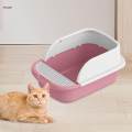 Cat Easy to Clean Anti Splashing Kitty Litter Pan with Cat Sandbox Pet Litter Tray. 