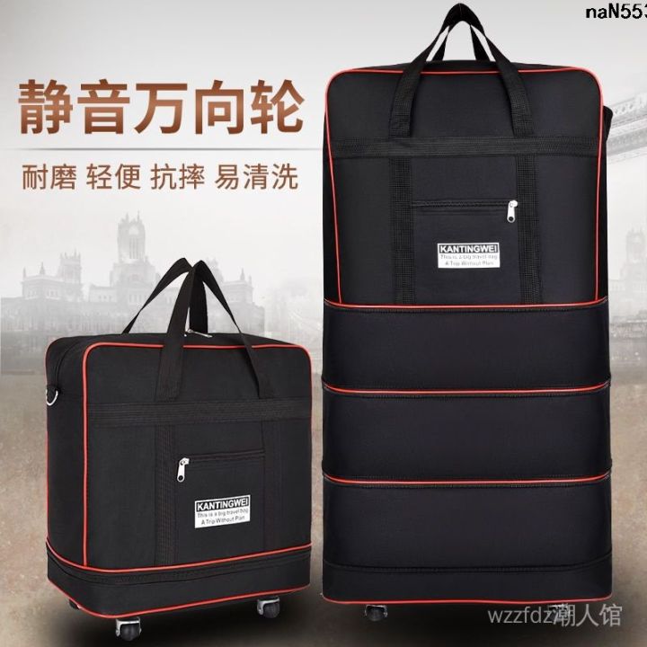 Women's Large Capacity Folding Luggage Bag with Support Air Travel Bag Waterproof Buggy Bag Wheels Handbag Transport Bag ︰