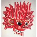 Sri Lankan Wooden Mask 10"Traditional Devil Home Decor Hanging Mask Size 10 inch Fire Devil. 