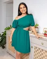 Gale Cutout Mini Dress -Green. 
