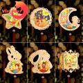 Chinese Style Lantern Festival Lantern Mid-autumn Cute Rabbit Moon Star Mooncake Handmade Holiday Decoration Portable Chinese Style Glowing Paper Lantern Children Diy Handcrafts Gift. 
