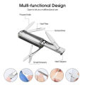 HEGRUS Nail Clippers Keychain Nail Clipper Stainless Steel Nail Clipper Foldable Nail Cu-tter 4 In 1 Multifunctional Nail Care Tools EDC Utility Tool with Nail Clipper Pocket Kni-fe Scissors Tweezers. 