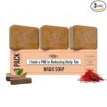 Ghar Soaps Sandalwood & Saffron Magic Soaps For Bath (300 Gms Pack Of 3) | Paraben Free | Chandan & Kesar Bath Soap | Handmade Soaps For Glowing | Skin Brightening Soap For Men & Women  (From india). 