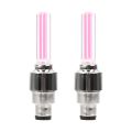 2PCS Car Wheel LED Light Motocycle Bike Light Tire Valve Cap Decorative Lantern Tire Valve Cap Flash Spoke Neon Lamp-Pink. 