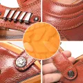 Handmade Cowhide Gum-Rubber Outsole Men's Leather Sandals Men's Non-Slip Beach Shoes Men's Shoes Men's Slippers Real Cow Leather Sandals. 