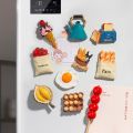Simulation Food Fridge Magnets Refrigerator Magnetic Stickers Resin Egg Home Decor Nordic Ins Decor Magnets For RefrigeratorsHats & Caps. 