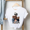 Striped Son Daughter Mom Mother Tee Shirt Lady Clothes Top Short Sleeve Fashion Tshirt Summer Female T Women Graphic T-shirts. 