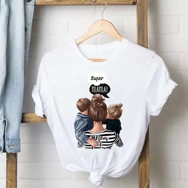 Striped%20Son%20Daughter%20Mom%20Mother%20Tee%20Shirt%20Lady%20Clothes%20Top%20Short%20Sleeve%20Fashion%20Tshirt%20Summer%20Female%20T%20Women%20Graphic%20T-shirts%20-%20Image%208