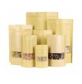 Kraft Paper Ziplock Window Pouch Bag 100g 20x12cm. 