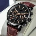 New Edition Lige Watch Luxury Leather Band Quartz Analog Wrist Watches For Men Gents Boys - Black Brown White Blue 183487280 TecMall. 