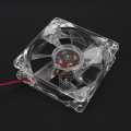 Bewinner 80mm PC Case Fan - Crystal Frame and with Four Blue LED Sleeve Bea g 4-Pin 1300 RPM. 