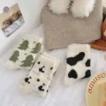 Women Socks Autumn and Winter Padded Mink Socks Warm Thickened Cow Spots Socks Home Cute Girls Floor Socks Moon Socks. 