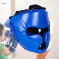 Boxing Headgear Grappling Lightweight Mma Protector Face Guard Boxing Blue Color M. 