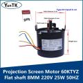Projection Screen Motor 60KTYZ Permanent Synchronous Flat shaft 8MM Silver Cloth Lifting Motor. 