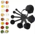 Measuring Cup And Measuring Spoon Set 8 Pcs - Black  8 Pieces Glossy Measuring Cup and Spoon Set is Multi Purpose Kitchen Tool | Measuring Cups for Baking Cake Measuring Cups. 