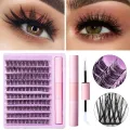 10/12/14mm 110 Clusters Natural DD Curl Individual Lashes Extension Kit Segmented False Eyelashes With Glue DIY Makeup Products. 