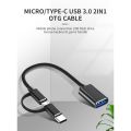 2 in 1 USB 3.0 OTG Adapter Cable Type-C Micro-USB to USB 3.0-Black. 