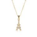 LIVVY Silver Color Eiffel Tower Shape Pendant Clavicle Chain Necklace Charm Exquisite Engagement Jewelry For Women New. 