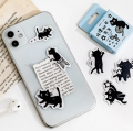 45PCS Black Cat Theme Stickers Decoration Kawaii Cute Cats Stickers Self-adhesive Scrapbooking Stickers For Laptop Planners. 