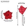 Durable Artificial Flowers for Christmas Sparkling Christmas Glitter Artificial Flower Red Golden White Holiday Decoration Reusable Wired Xmas Tree Wreath Fake Flower Party Supplies Artificial. 