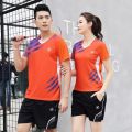 2023Badminton Clothes Outfit Men's and Women's Short-Sleeved Sports Summer Volleyball Tennis Table Tennis Training Uniform Customization. 