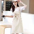 Student Cute Loose Girl 2024 New Suit Bear Age-Reducing Suspender Skirt Summer Korean Style Trendy Thin. 