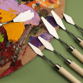 7Pcs/Set Palette Oil Mix Painter Paint Tool Pigment Texture Artist Scraper Art Draw Spatula Student Color Mixing Shovel. 