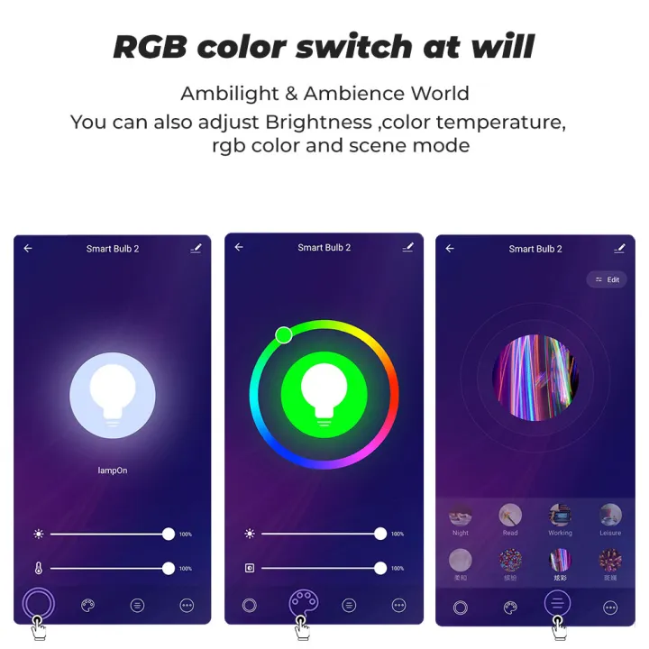 SMATRUL%20Smart%20Light%20Bulb%20Dimmable%20RGB%20Bulb%20Timer%20Control%20LED%20Work%20for%20Alexa/Google%20Home,E27%20-%20Image%203