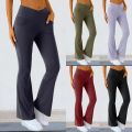 【HUT】 Fashion Womens Sexy Yoga Pants High Waist Cross Wide Leg Solid Color Exercise Yoga Pants 2024. 