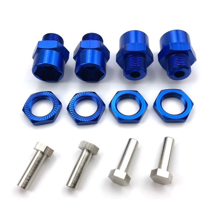 12mm Turn 17mm Extension Wheel Hex Hub Adapter for HSP 1/10 RC Car Buggy Bigfoot Truck Can Use 1/8 Tires,Dark Blue
