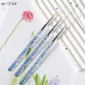 Monja 3Pcs/Set Nail Art Acrylic Transparent Handle Stripes Lines Liner Drawing Brush Pattern Design Painting Pen Manicure Tool. 