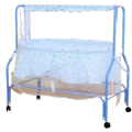 Steel Baby Crib With Wheels |Baby Cot 207 |Pink and Blue | KU6650. 