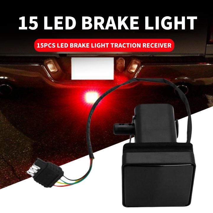 2%20Inch%20Trailer%20Truck%20Hitch%20Towing%20Receiver%20Cover%20Smoked%20Lens%2015%20LED%20Brake%20Light%20-%20Image%202