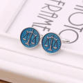 【IKE】Libra Balance Constellation Cufflinks Justice and Equity For Lawyer Judge Shirt Jewelry For Man Charm Blue Color Accessories. 