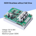 Dc Brushless Motor Controller Hall Bldc Driver Board Dc 12v To 36v 15a 500w Speed Control High Power. 