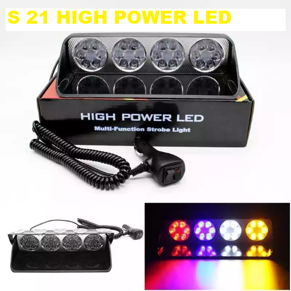 S21 High Power LED Car Front Glass Strobe Light Shovel Type Sucker Light Warning Light Flashing Light Police Light 4 color